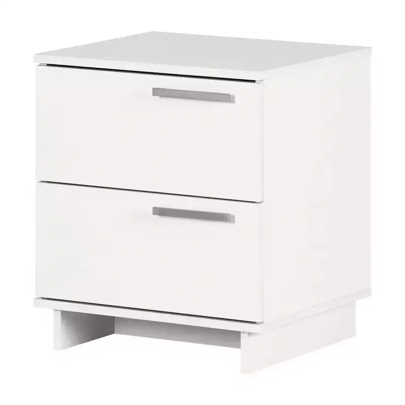 South Shore Cavalleri Nightstand with 2 Drawers Pure White