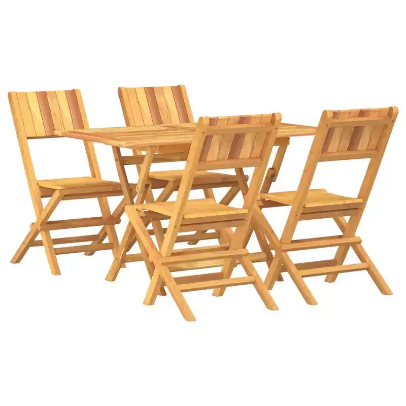 vidaXL Garden Dining Set Teak Teak Wood Medium Foldable