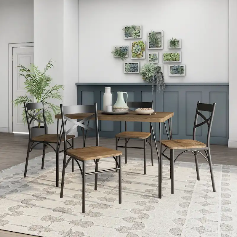 Zath Industrial Metal 5-Piece Dining Set by Furniture of America