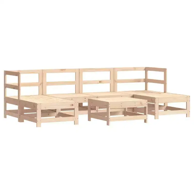vidaXL Garden Lounge Set Solid pinewood, plywood Large Stackable