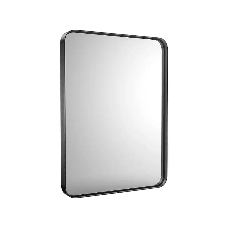 35 Black Metal Floating Framed Bathroom Vanity Mirror
