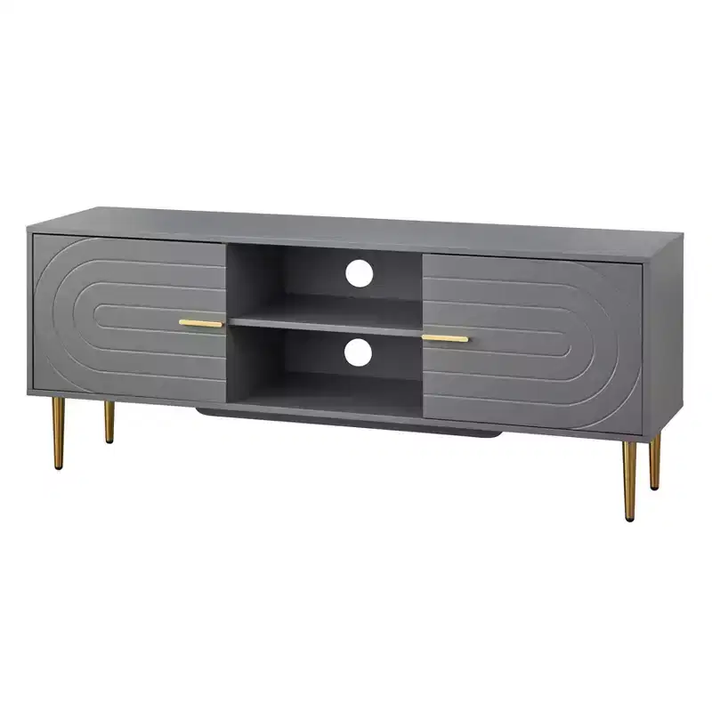 Lifestorey Tabaria Mid Century Modern TV Stand for TVs up to 55 Gray
