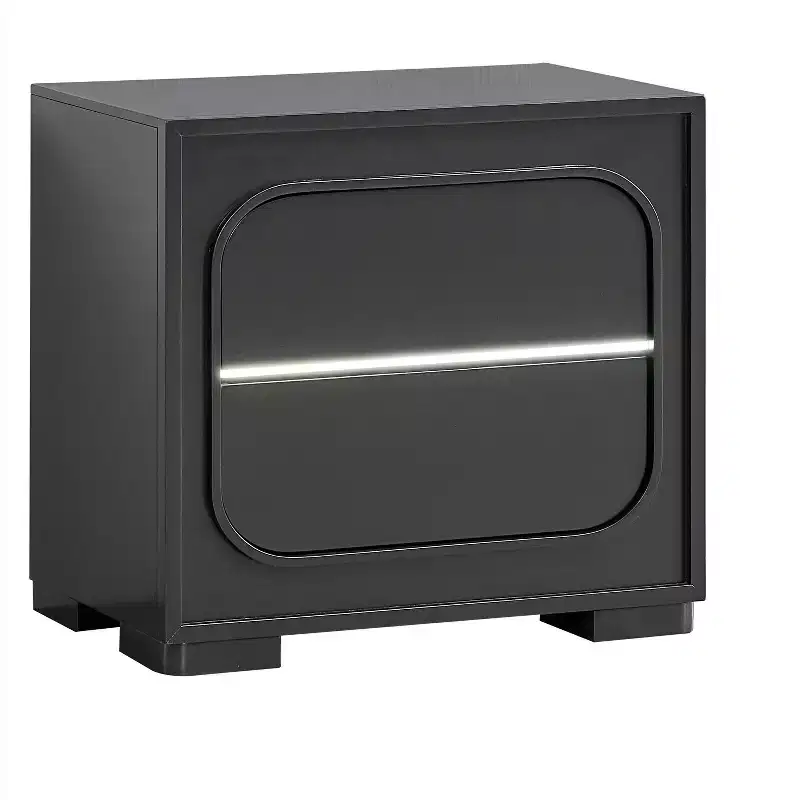 Passion Furniture Wave Wenge 2-Drawer 28 in. W Nightstand