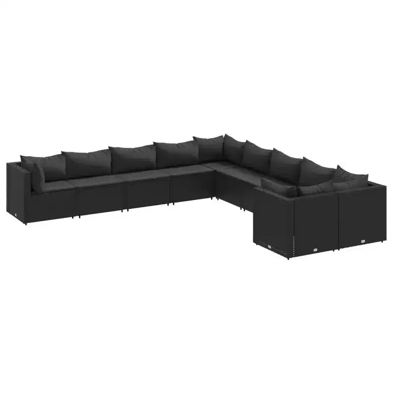 vidaXL Patio Sofa Set with Cushions Poly Rattan