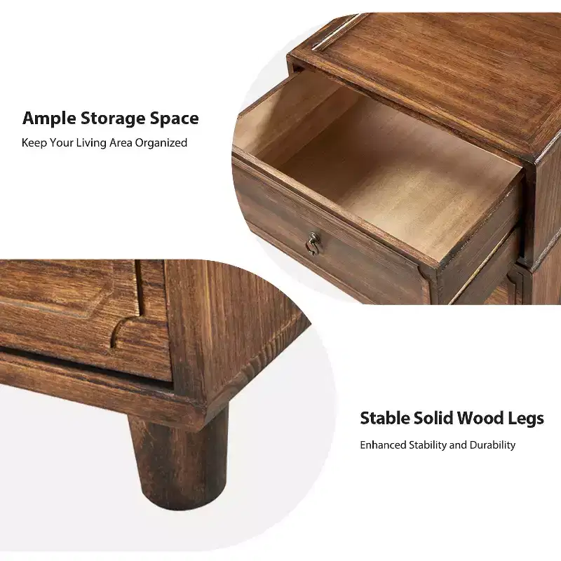 Leo 2 - Drawer End Table With Modular Design| ART OF LIVING DESIGNS-BLACK