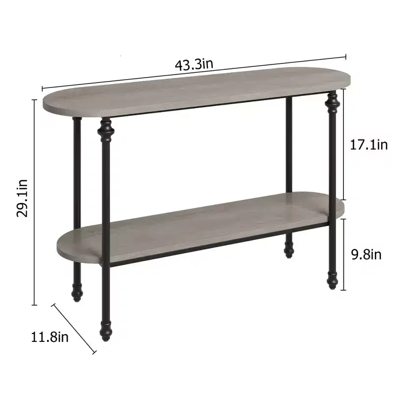 Entryway Console Table,2-Tier Narrow Wooden Skinny Behind Couch Sofa Table with Storage Shelf for Living Room, Entryway