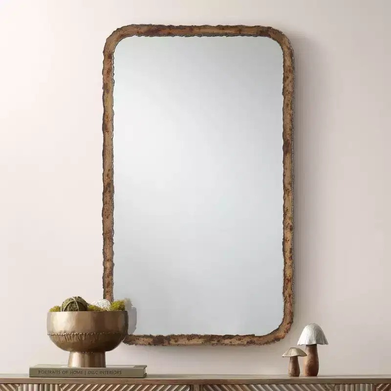 Oxidized Bronze Rectangular Wall Mirror 24 x 40