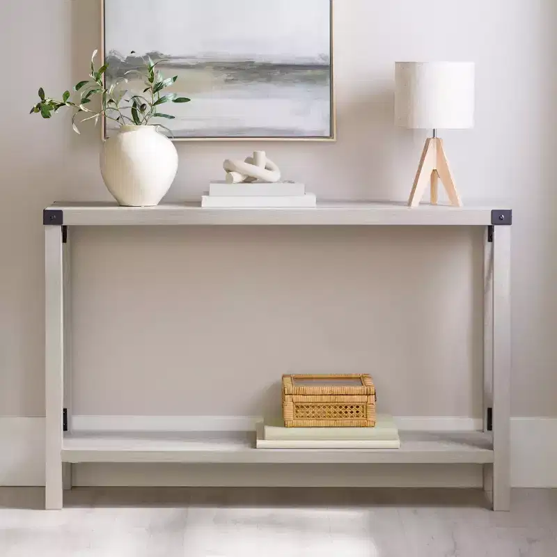Sophie Rustic Industrial X Frame Entry Table - Saracina Home