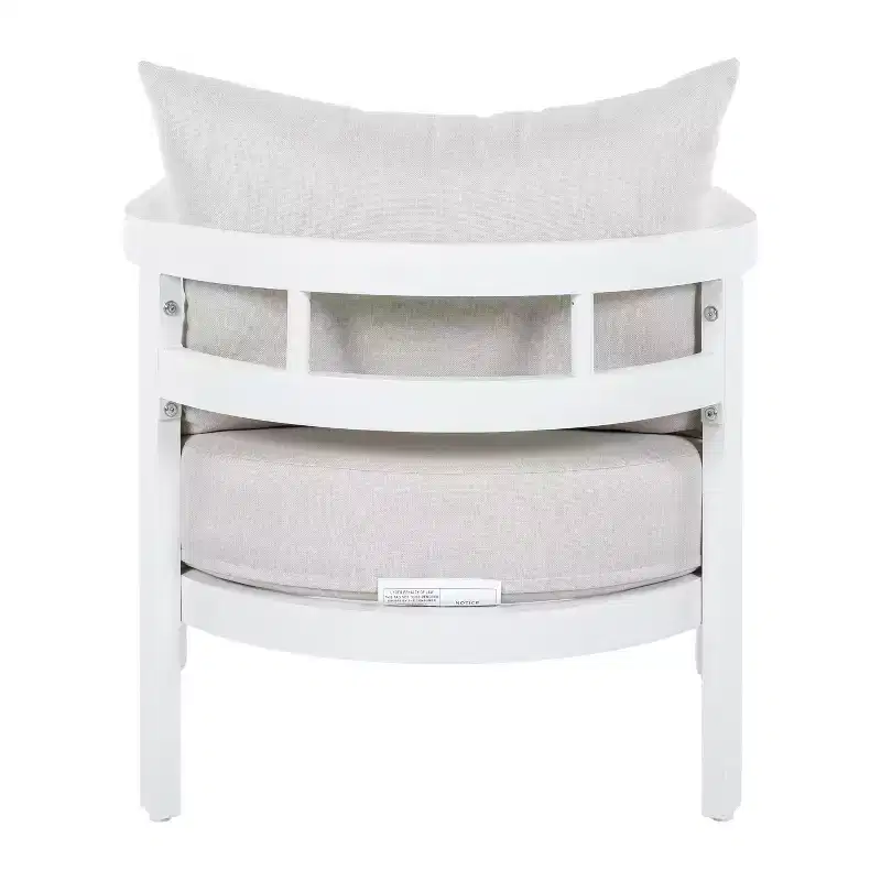 Christopher Knight Home Miguel Modern Aluminium Patio Accent Chair with Curved Backrest and Cushion