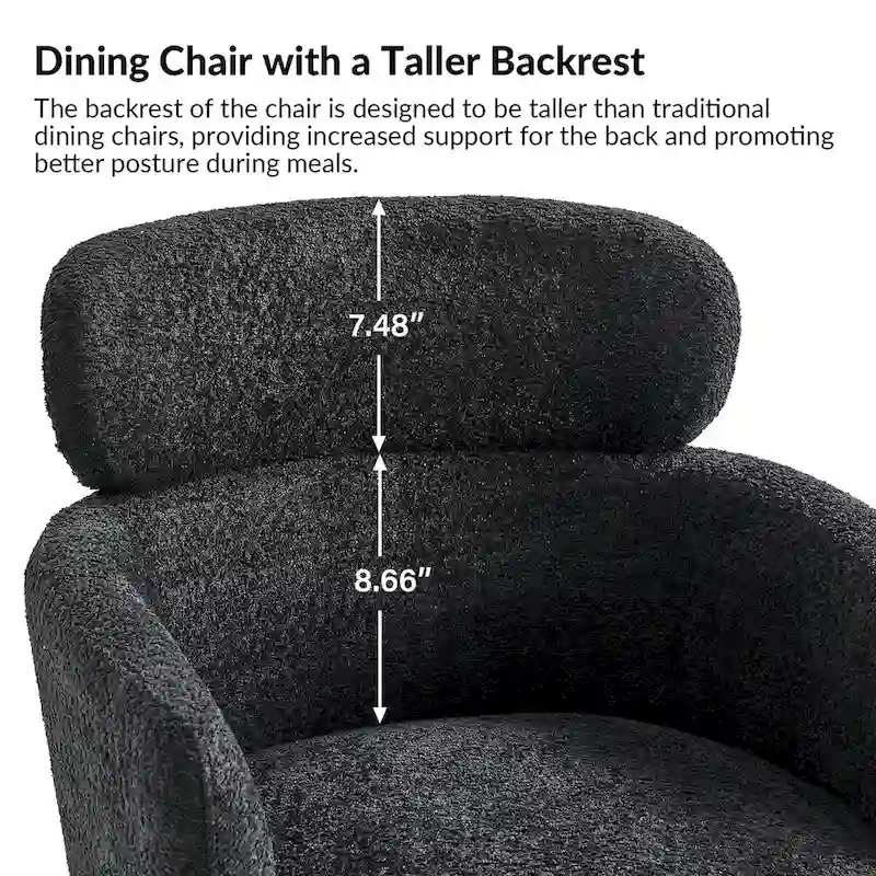 Amos Modern Boucle Dining Chair with Adjustment Feet Set of 2 by HULALA HOME