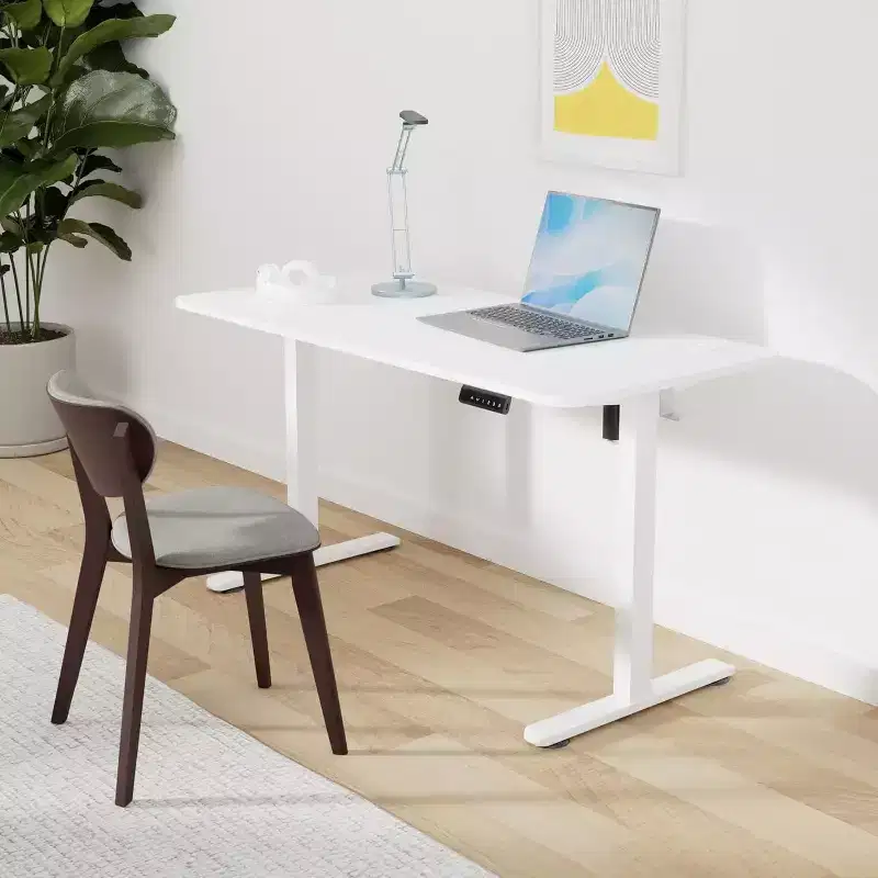 PexFix 48 x 24 Electric Standing Desk White Desktop Height Adjustable Computer Desk Stand up Home Office Desk with Splice Board