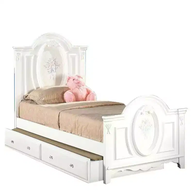 81 Full Bed Flora Bed White Finish - Acme Furniture: Cotton Upholstered, Underbed Storage, No Tools Assembly