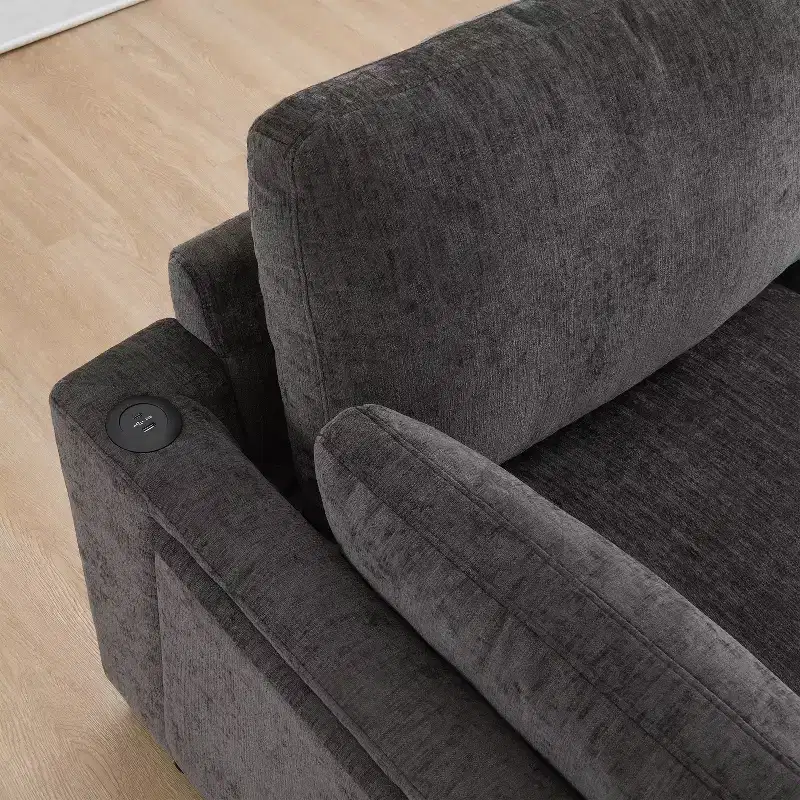 Merax 5-Seat Chenille Upholstery L-Shaped Modular Sectional Sofa