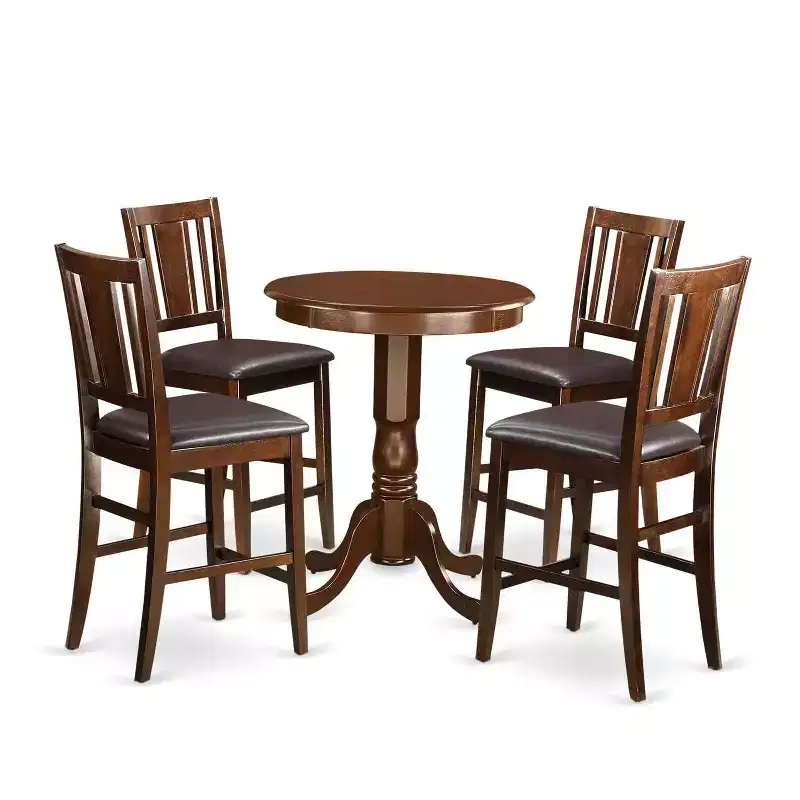 Counter Height Table Set with 4 Chairs - Modern Dinette Set for Kitchen or Dining Room