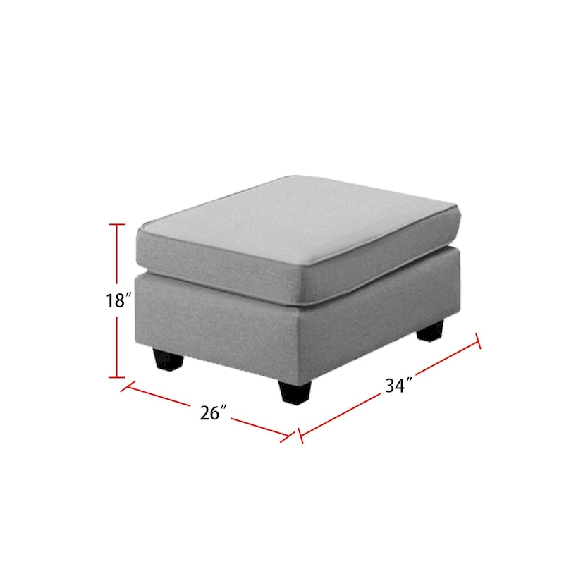 7 Piece Modular L-Shape Sectional Sofa with Ottoman