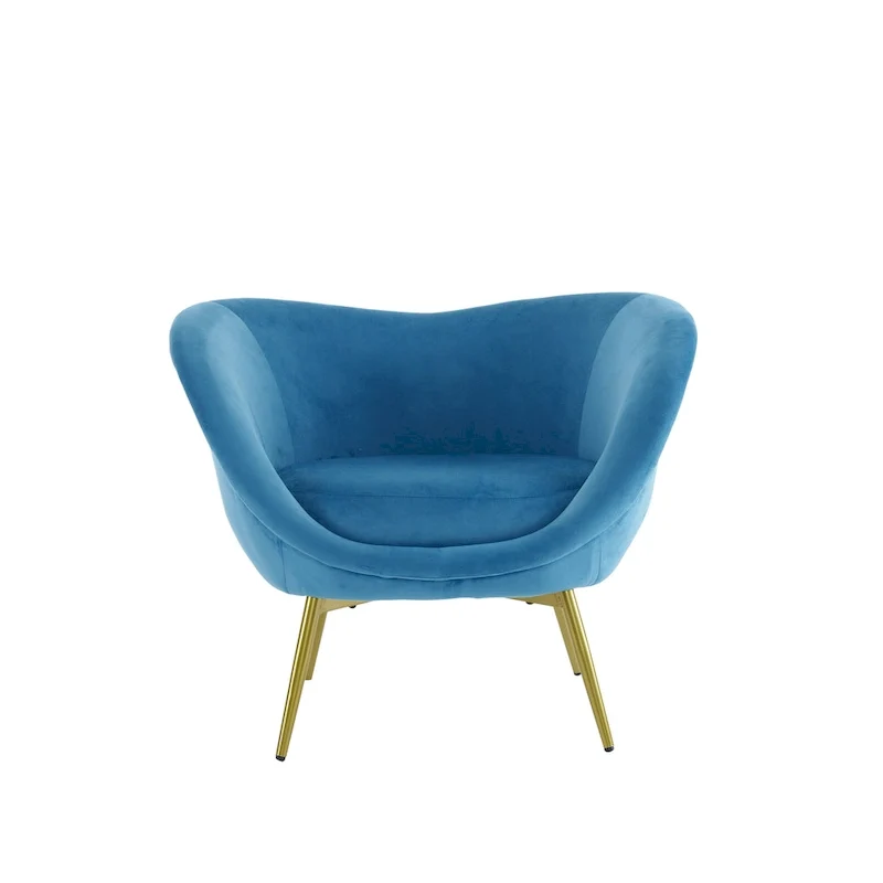 Christopher Knight Home - Eliana Modern Teddy Fabric Accent Chair with Curved Backrest and Gold Legs