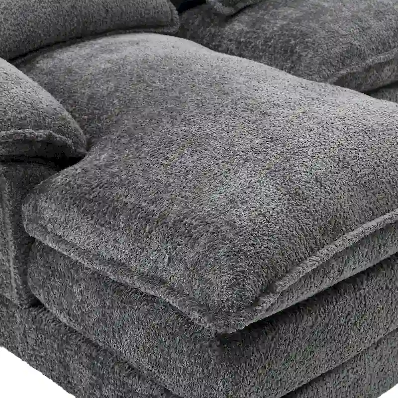 110.63 Modern U-Shaped Chenille 4 Seater Sectional Sofa with Double Cushions, 2 Chaise and High-Density Foam