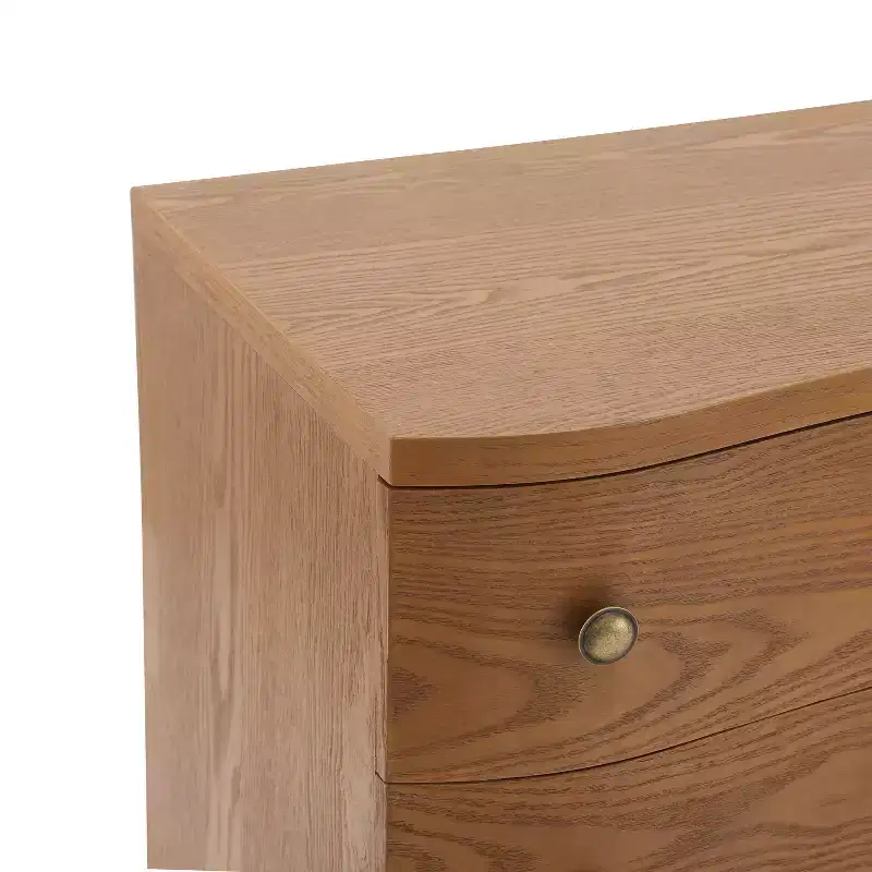 Christopher Knight Home Chaeryeong Modern Wooden 3-Drawer Nightstand with Curved Front Design