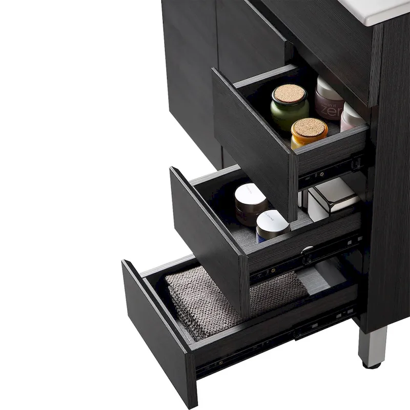 32 inch MDF black bathroom cabinet with sink - 32*32*20.4