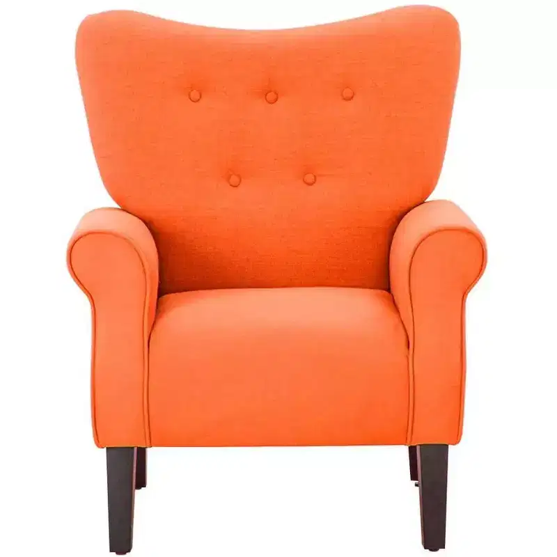 Erommy Mid Century Velvet Tufted Armchair, High Back Accent Chair
