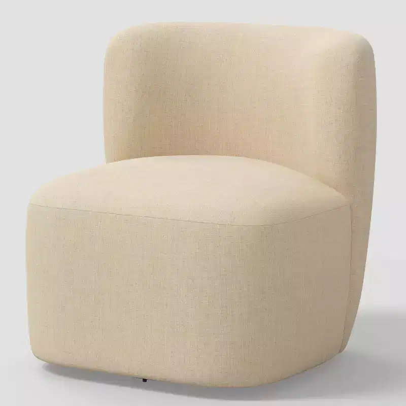 Neko Linen-Blend Swivel Accent Chair