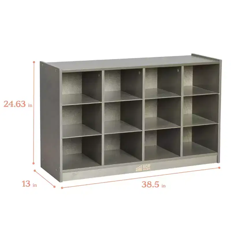 ECR4Kids 12 Cubby Mobile Tray Storage Cabinet, 3x4, Classroom Furniture