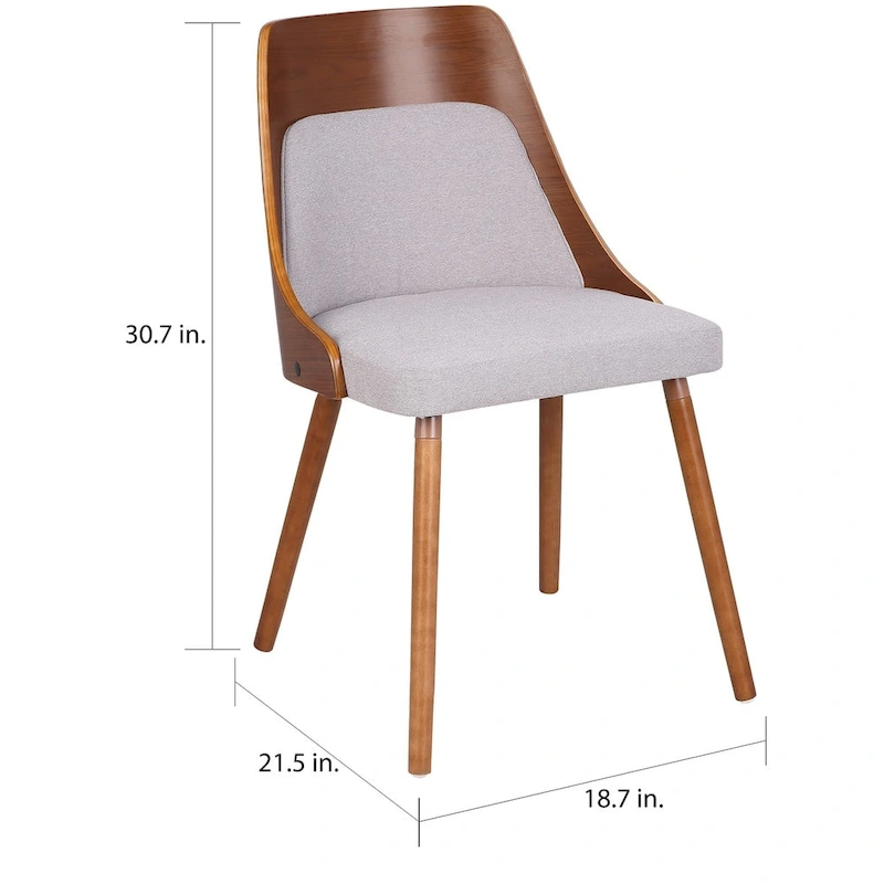 Carson Carrington Vallemala Walnut and Fabric Dining Chair - N/A