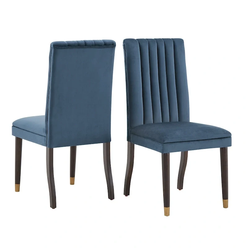 Andrea Espresso and Velvet 7-Piece Dining Set by iNSPIRE Q Modern