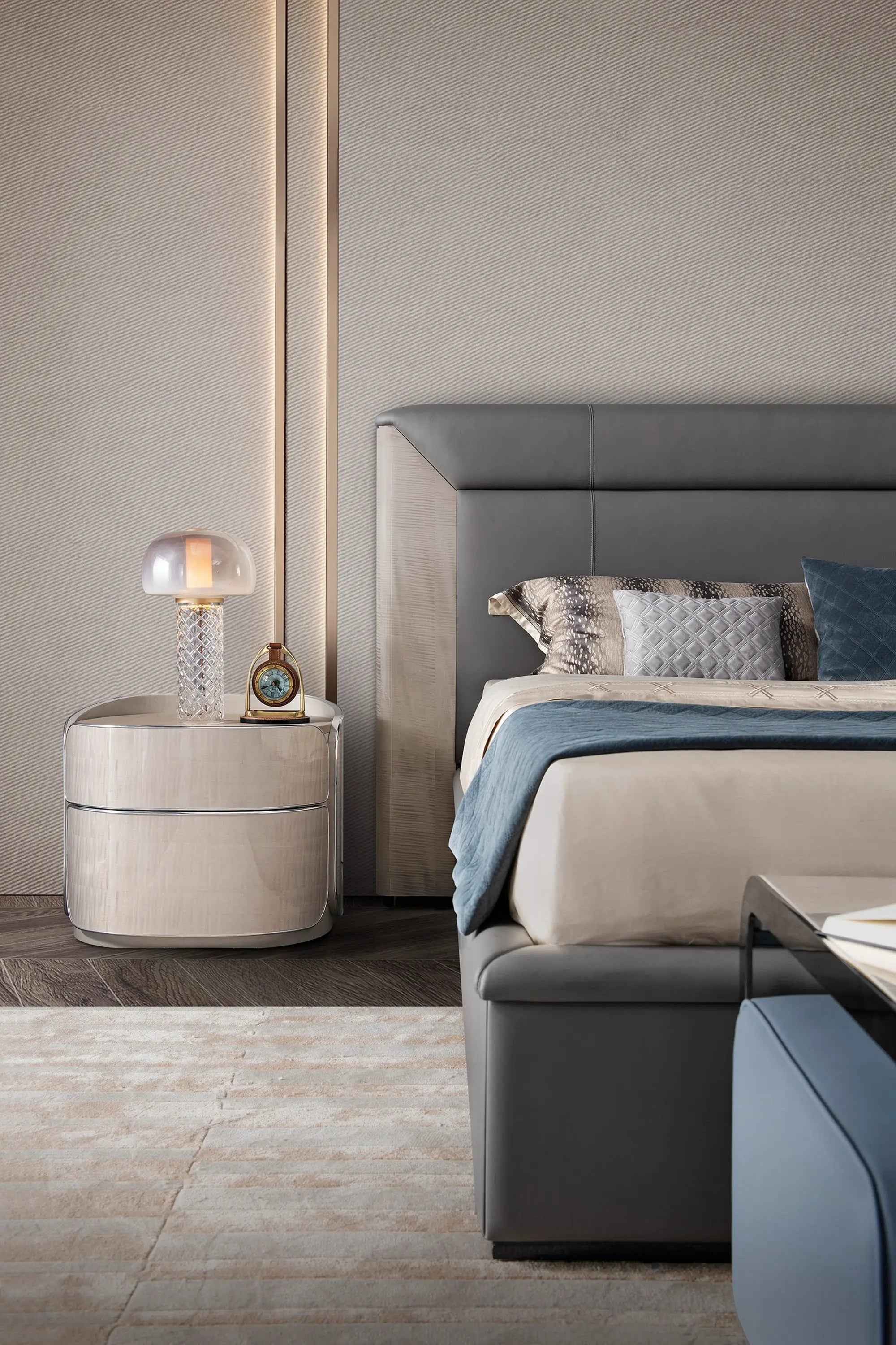 Modern Luxury Bedside Table with Stylish Storage