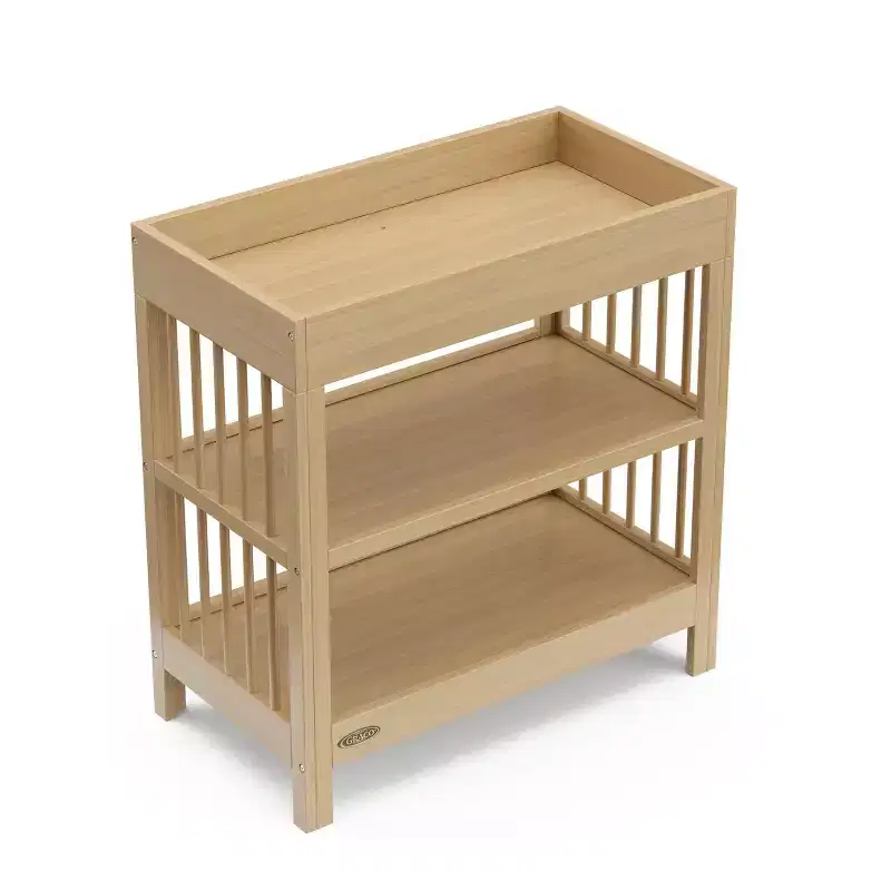 Baby Changing Table with Water-Resistant Pad & 2 Open Shelves – GREENGUARD Gold Certified, White
