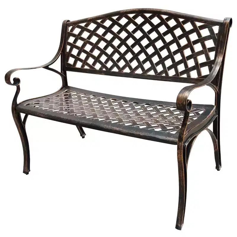 Modern Aluminum Patio Bench - Oakland Living