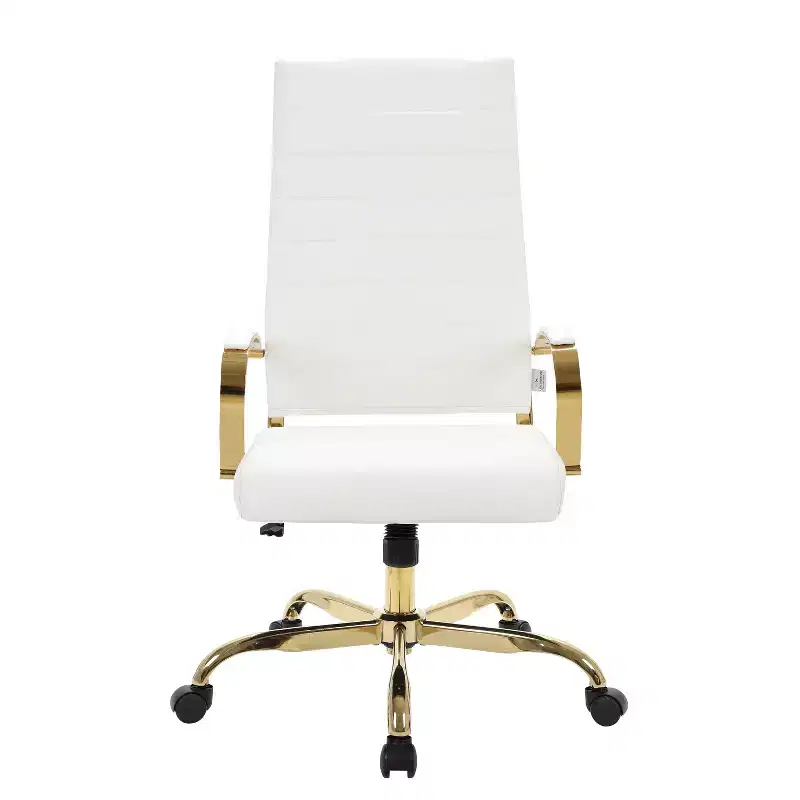 38 in.H Adjustable Height Black Faux Leather Executive Office Chair with Casters/Wheels