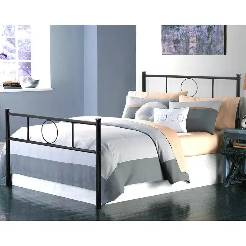 Twin Size Metal Bed Frame with Headboard and Footboard – Black
