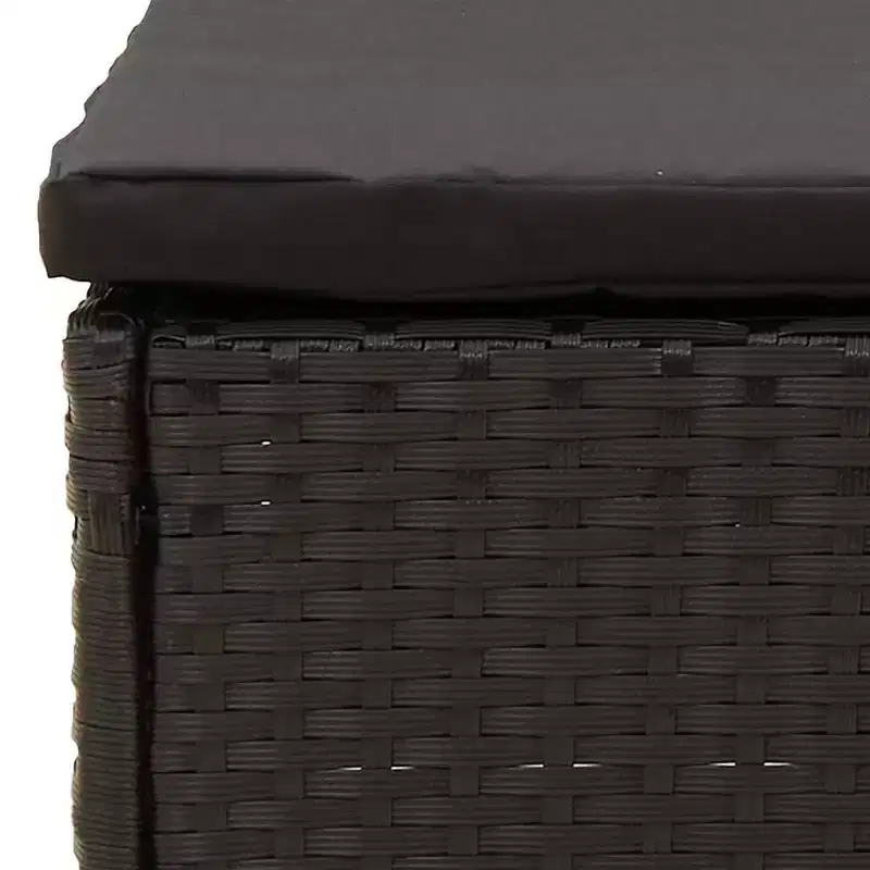 vidaXL Garden Middle Sofa Black PE rattan 21.3 in x 21.3 in x 21.7 in