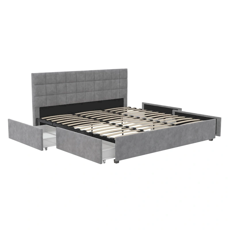 CosmoLiving Serena Upholstered Bed with Drawers