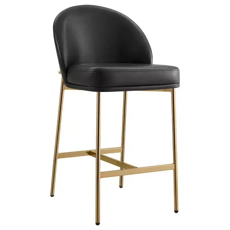 Spruce&Spring Counter Stool with Arc Backrest & Metal Legs