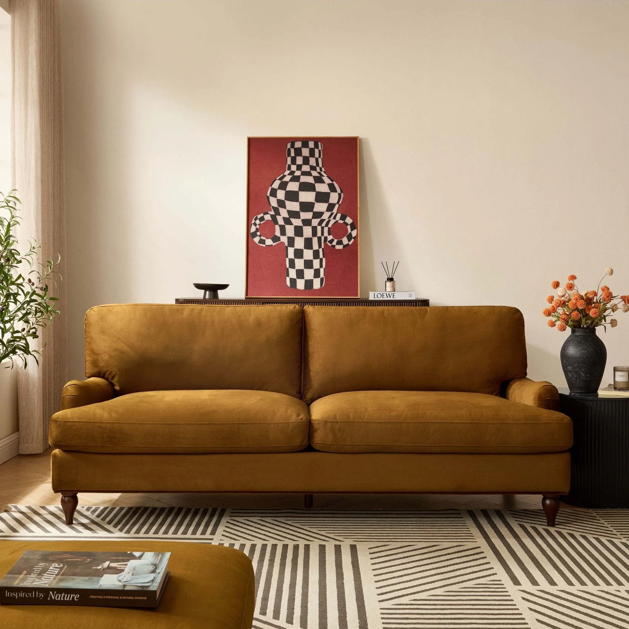 3 Seater Sofa - Muted Gold