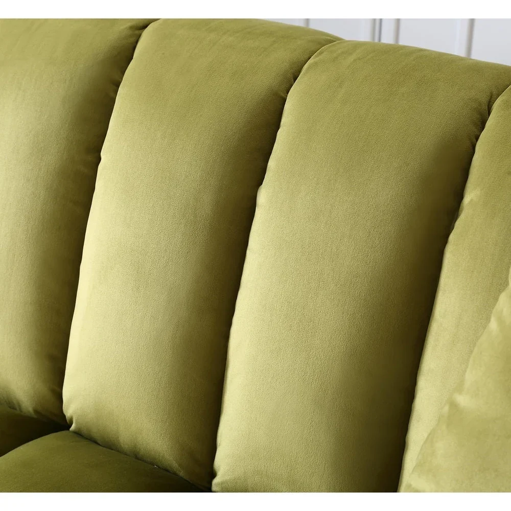 Fabric Upholstered Channel Back Living Room Convertible Sofabed