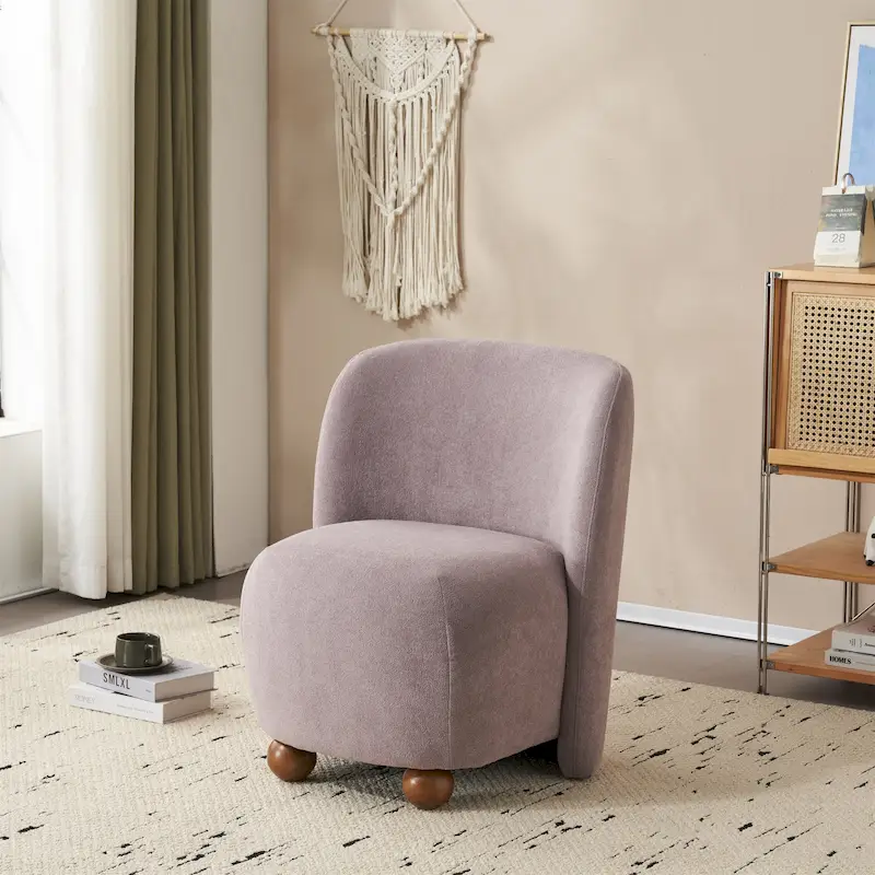 Christopher Knight Home - Eliana Modern Teddy Fabric Accent Chair with Curved Backrest and Legs