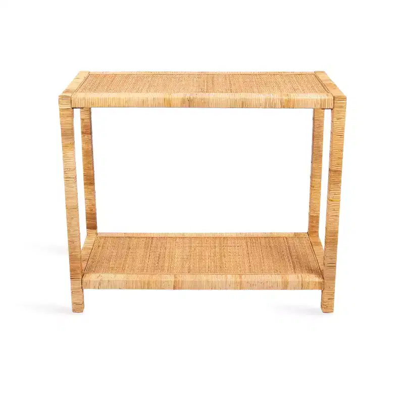 Kate and Laurel Rafina Rattan Console Table, 36x12x30, Natural