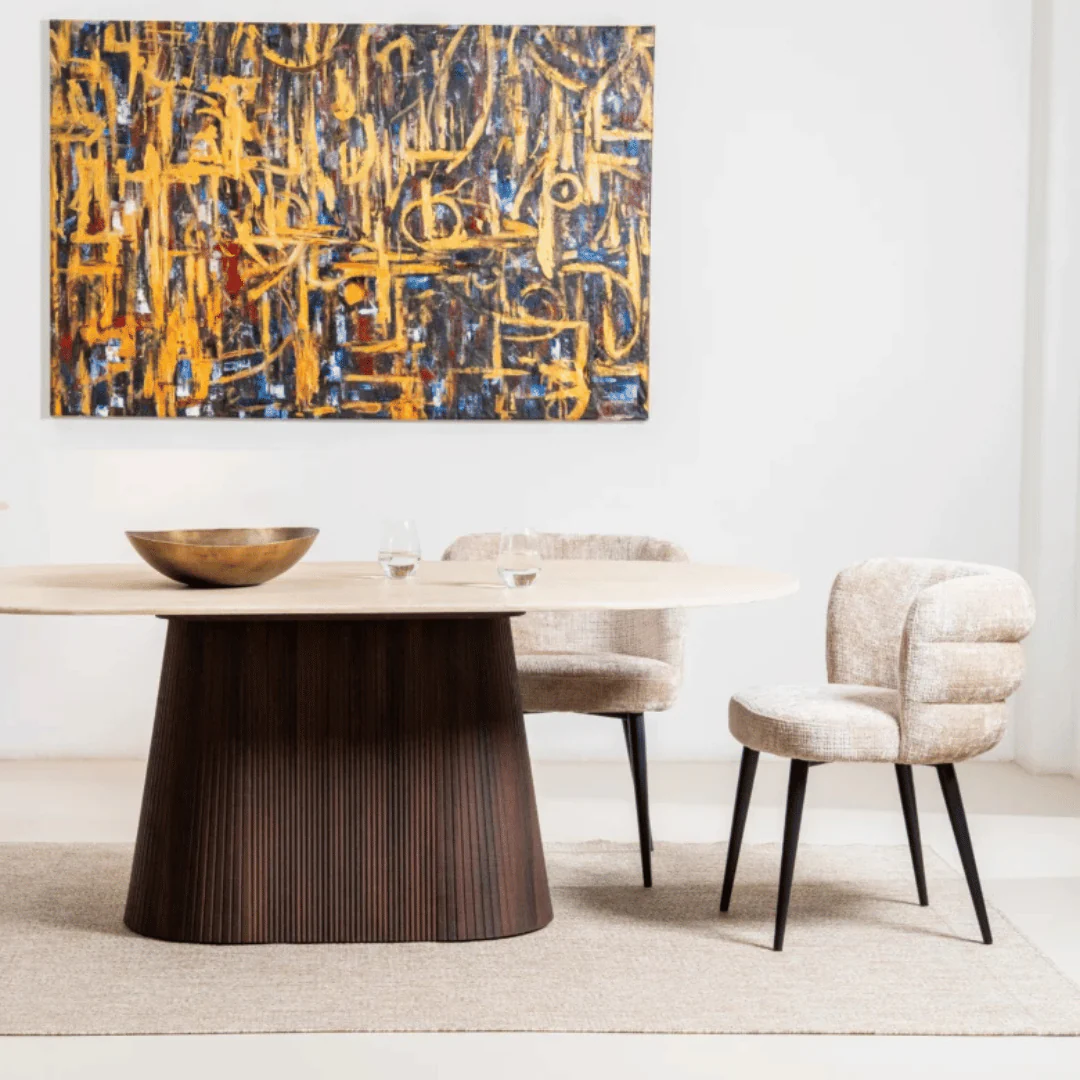 Chenille Dining Chair with Ergonomic for Dining Room