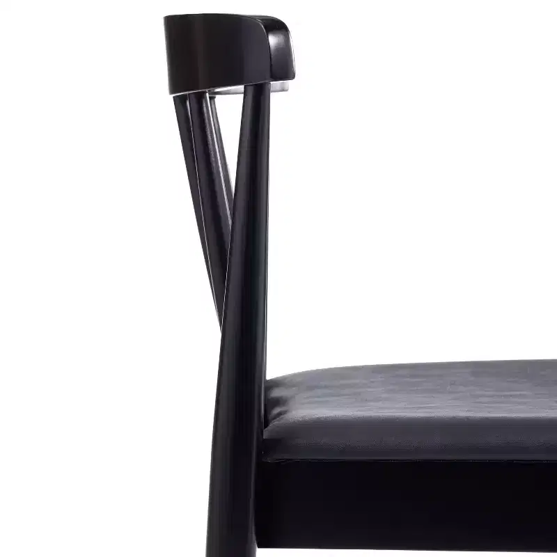 Set of 2 Solid Beechwood Dining Chairs Spindle Backrest Padded Vinyl Seat 500 lbs