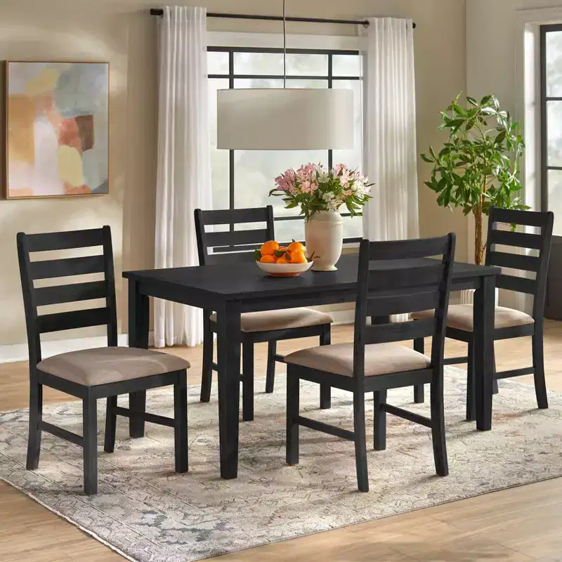 Lifestorey 5pc Peggy Farmhouse Rectangular Dining Set