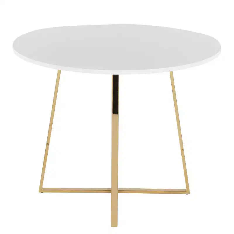 LumiSource Cosmo MDF Dining Table Gold/White