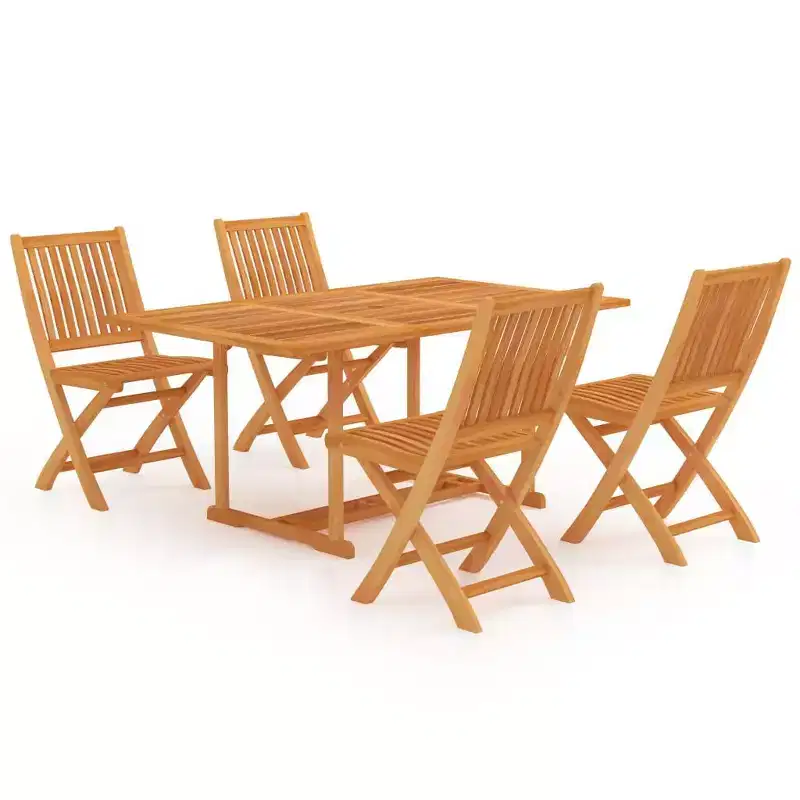 vidaXL Garden Dining Set Warm Brown Finely sanded teak hardwood