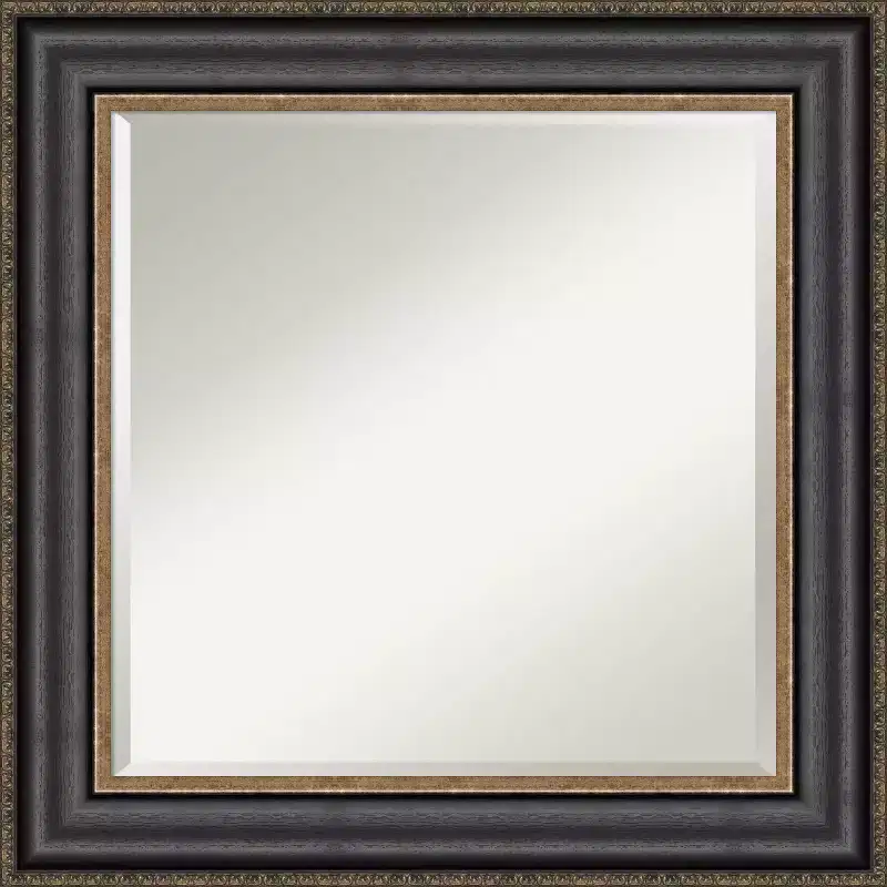 Thomas Bronze Framed Bathroom Vanity Wall Mirror Black - Amanti Art