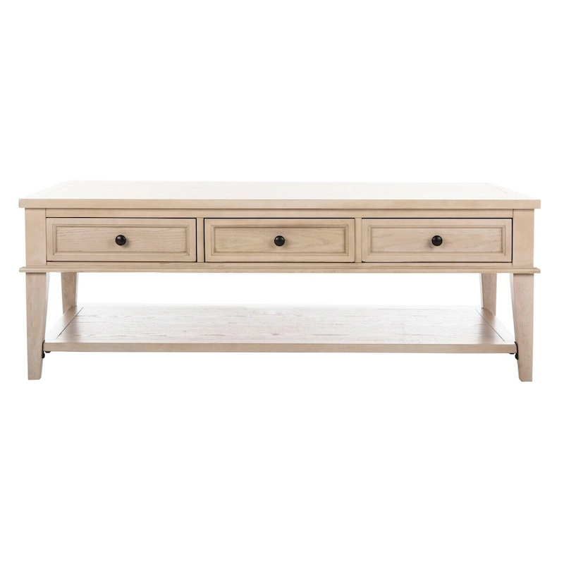 SAFAVIEH Tressie Sepia Traditional Rectangle Coffee Table - 54 x 23.6 x 19.3 - 54Wx24Dx19H