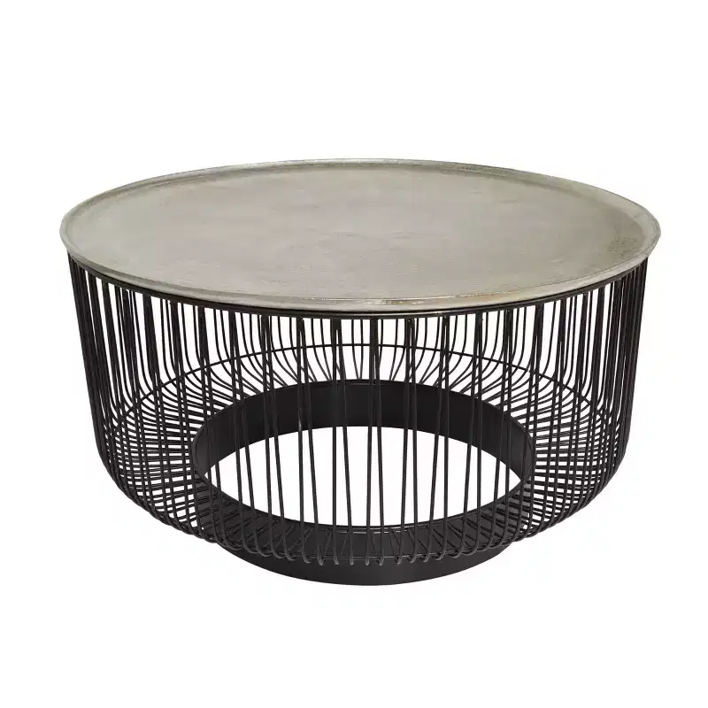 Metal Geometric Open Frame Wire Coffee Table