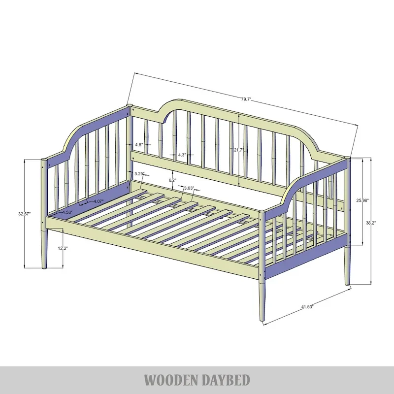 Wooden Spindle Twin Daybed