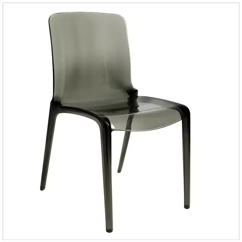 LeisureMod Murray Waterfall Edge Design Acrylic Dining Chair with Sleek Molded Seat, Modern Style for Kitchen, Dining Room, Office, Lounge, or Cafe
